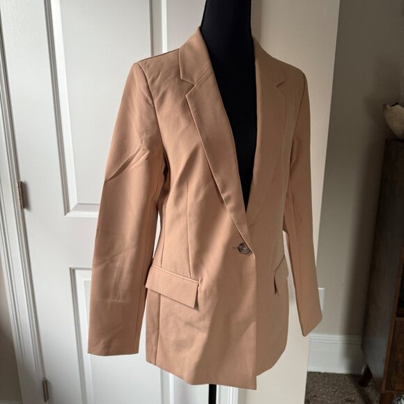 NWT The Drop Oversized Women's Blake Tan Cream Praline Long Blazer Small - Picture 5 of 10